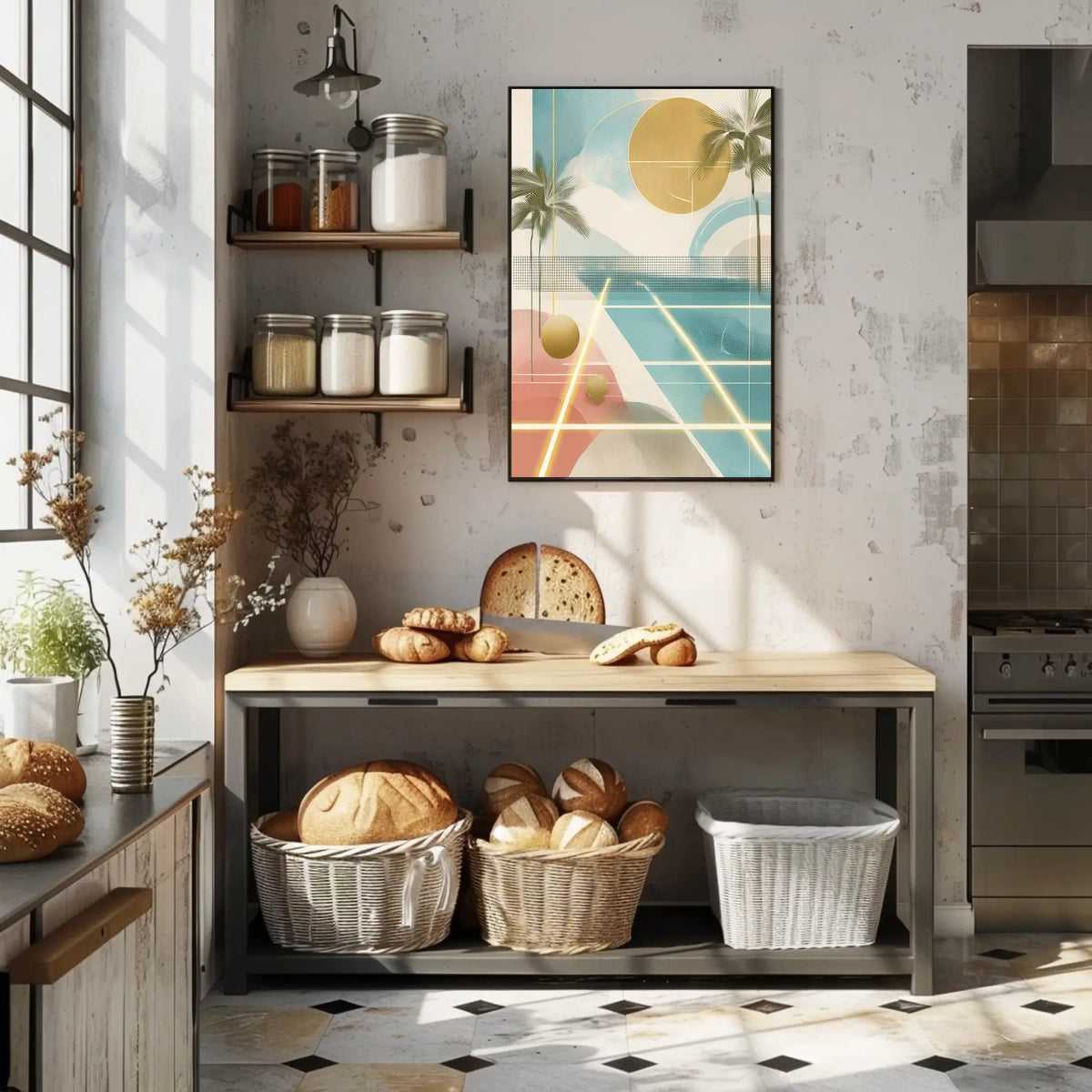 Abstract Tropical Escape Poster