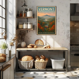 Vermont Scenic Poster Vintage Travel Wall Art