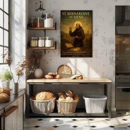 St Bernardine Of Siena Religious Poster Vintage Print
