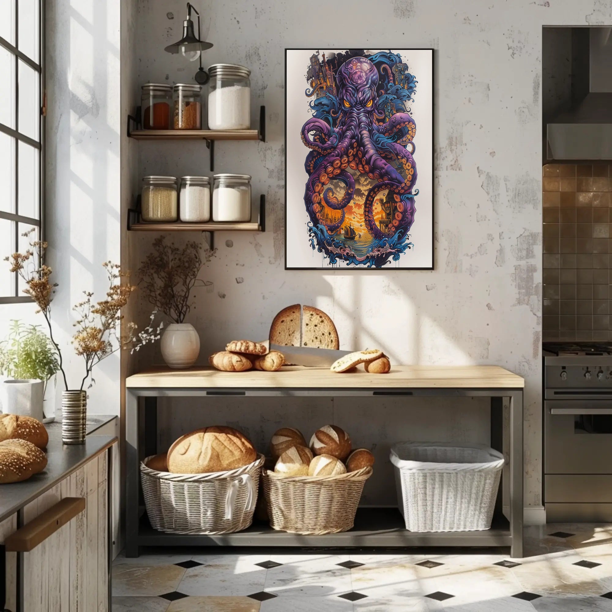 The Enigmatic Kraken Art Print Poster for Home Decor and Wall Art PosterGoat