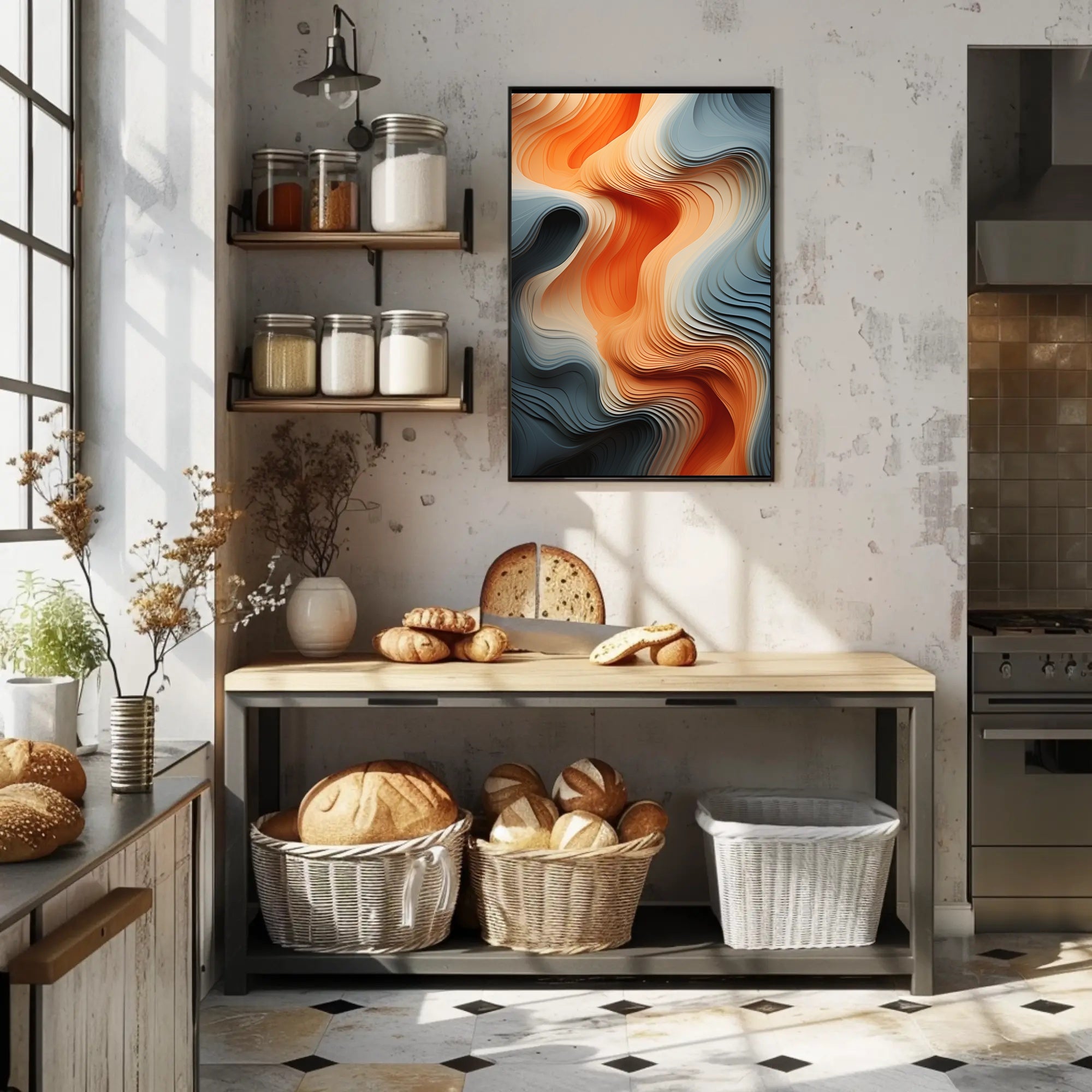 Abstract Waves Modern Art for Contemporary Living Spaces Poster