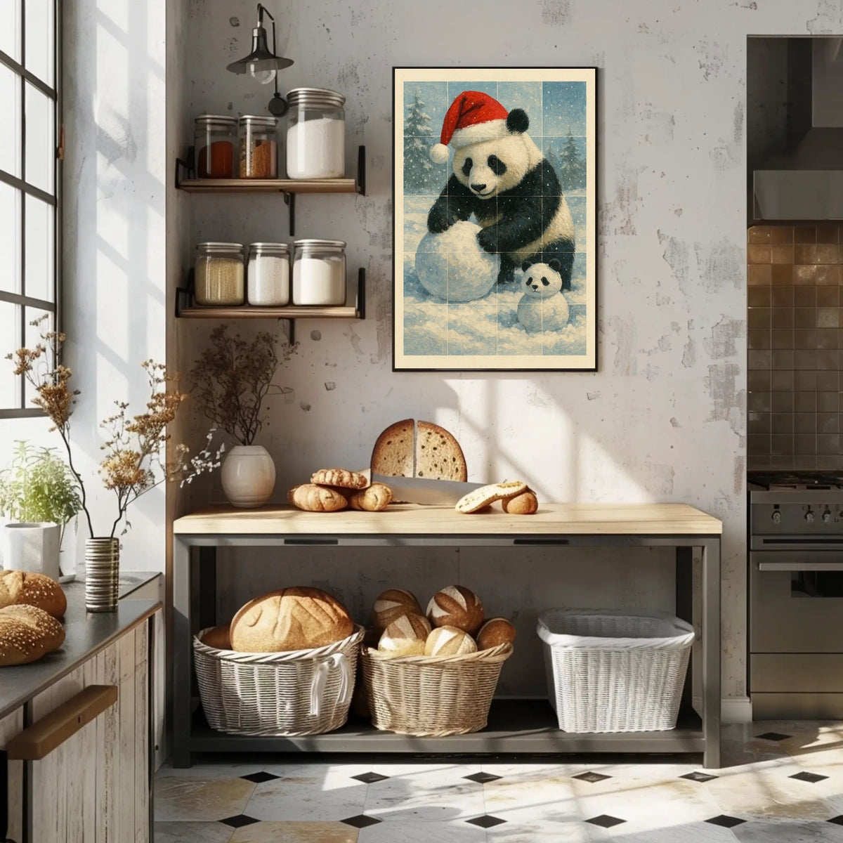 Festive Panda In Winter Wonderland Poster