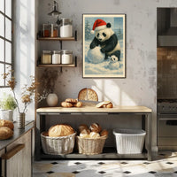 Festive Panda In Winter Wonderland Poster