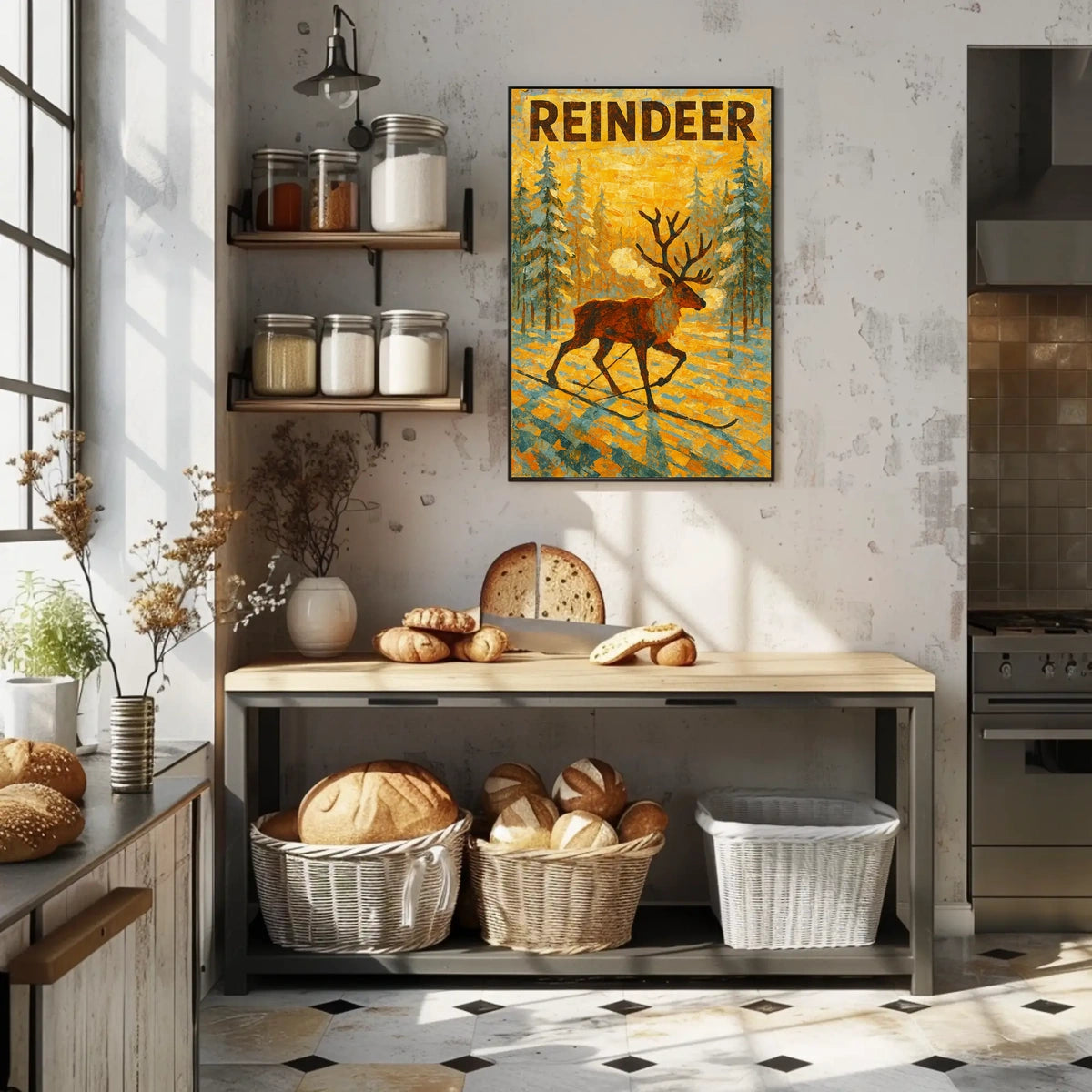 Reindeer In Winter Wonderland Poster