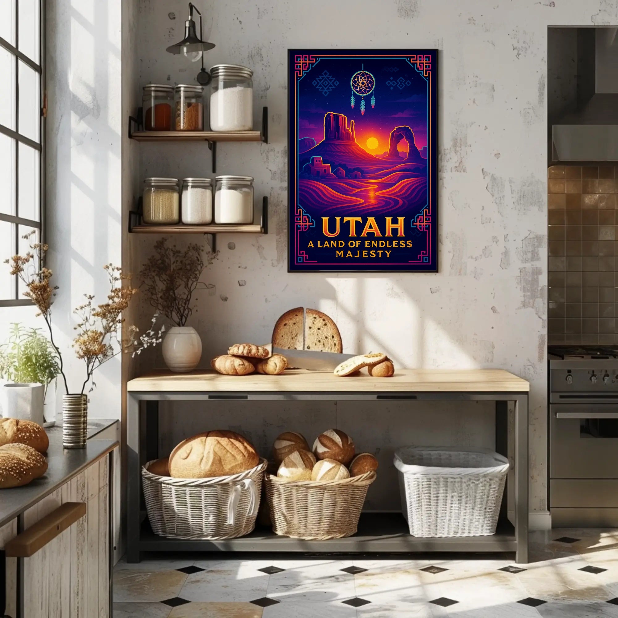 Utah Landscapes Illustrated National Park Poster