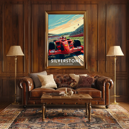 Silverstone Formula One Racing Travel Poster