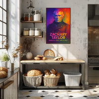 Zachary Taylor 12th President of the United States Neon Gradient Overlay Poster