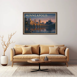 Minneapolis City of Lakes Travel Poster