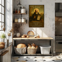 Saint Benedict Vintage Religious Art - Spirituality Poster