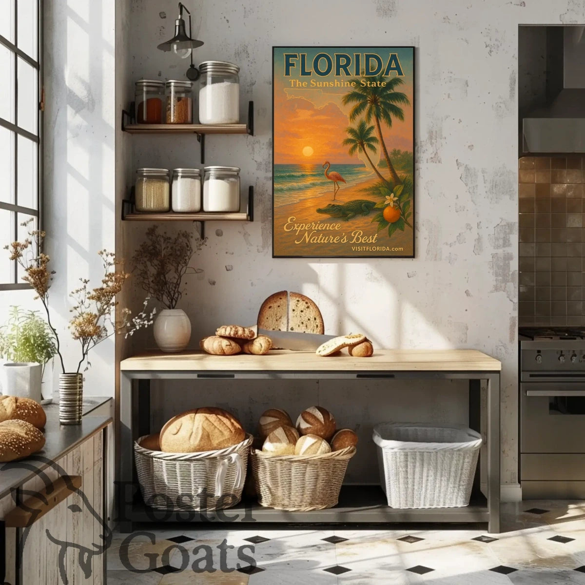 Florida Sunset: Vintage Travel Poster