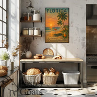 Florida Sunset: Vintage Travel Poster