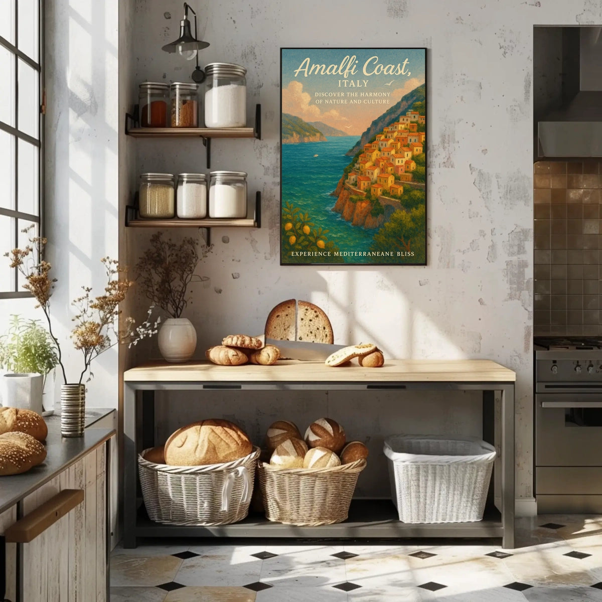 Amalfi Coast Vintage Travel Poster Art Print