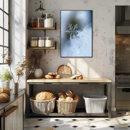 Intricate Snowflake Winter Scene Photorealistic Artistic Poster