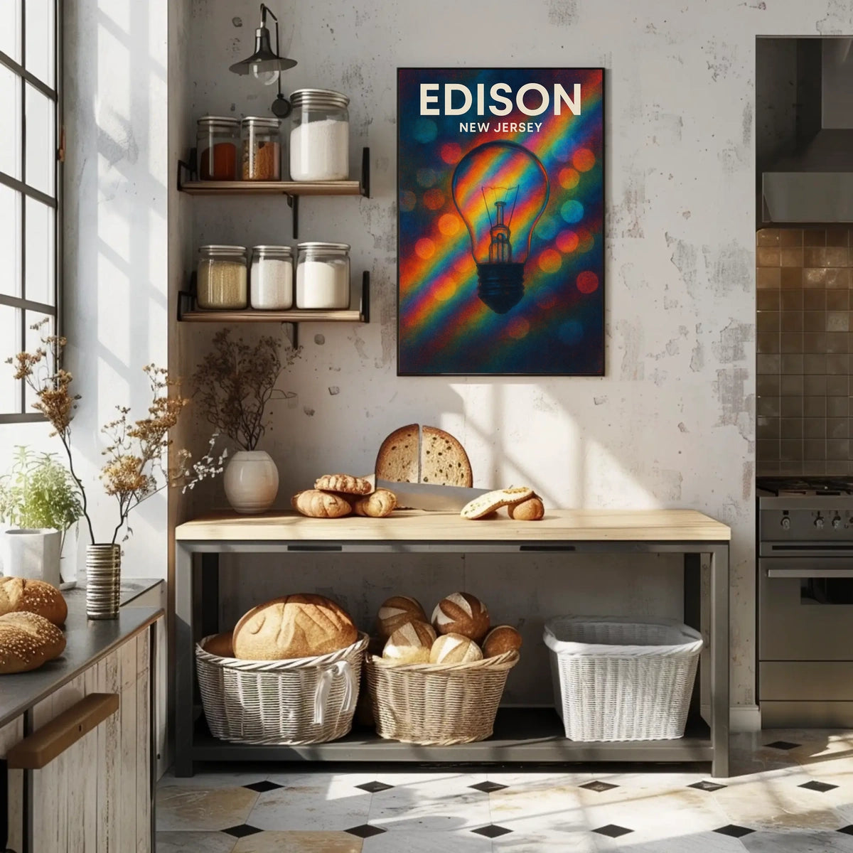 Edison New Jersey Scenic Minimalist Typography Poster