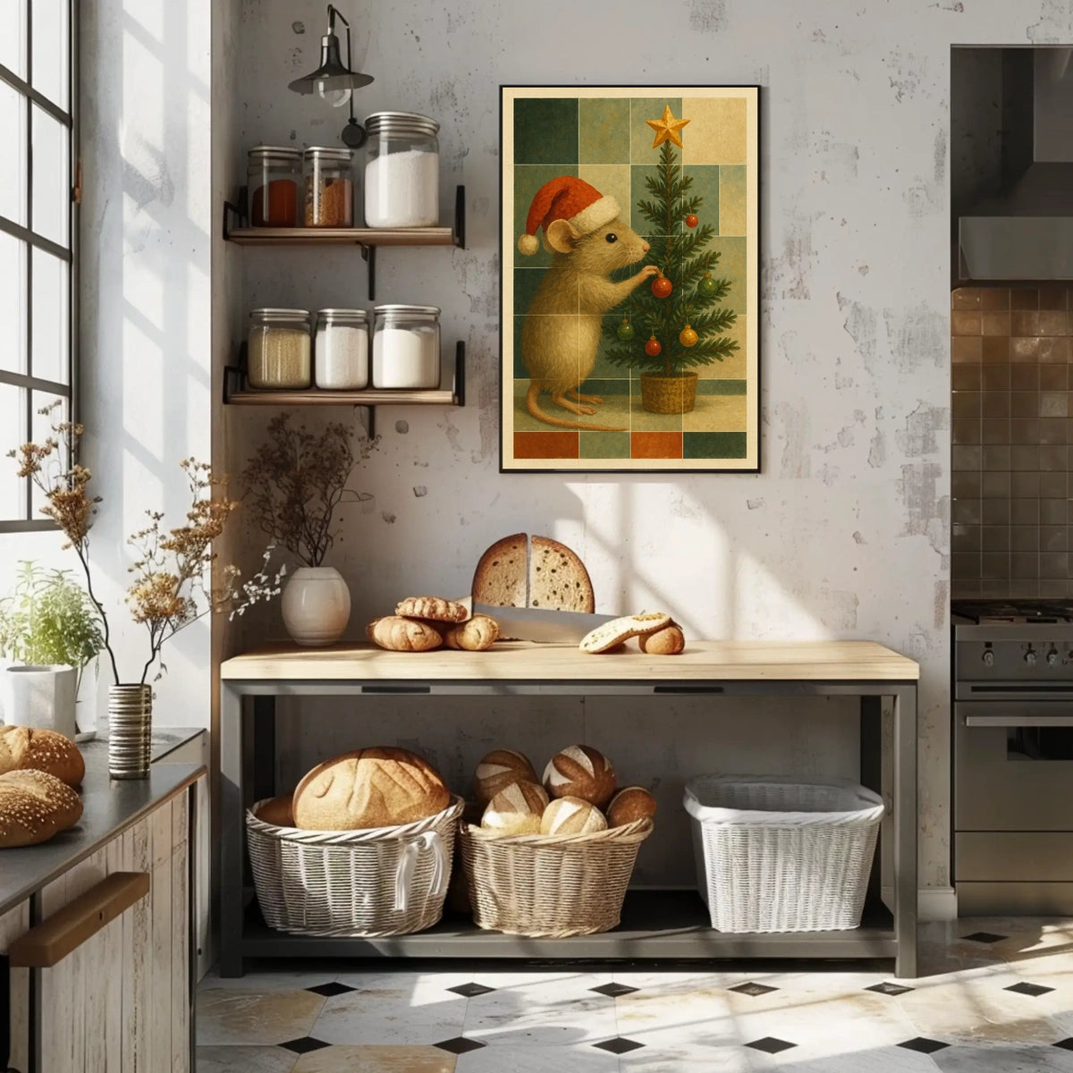 Christmas Mouse Decorating Poster