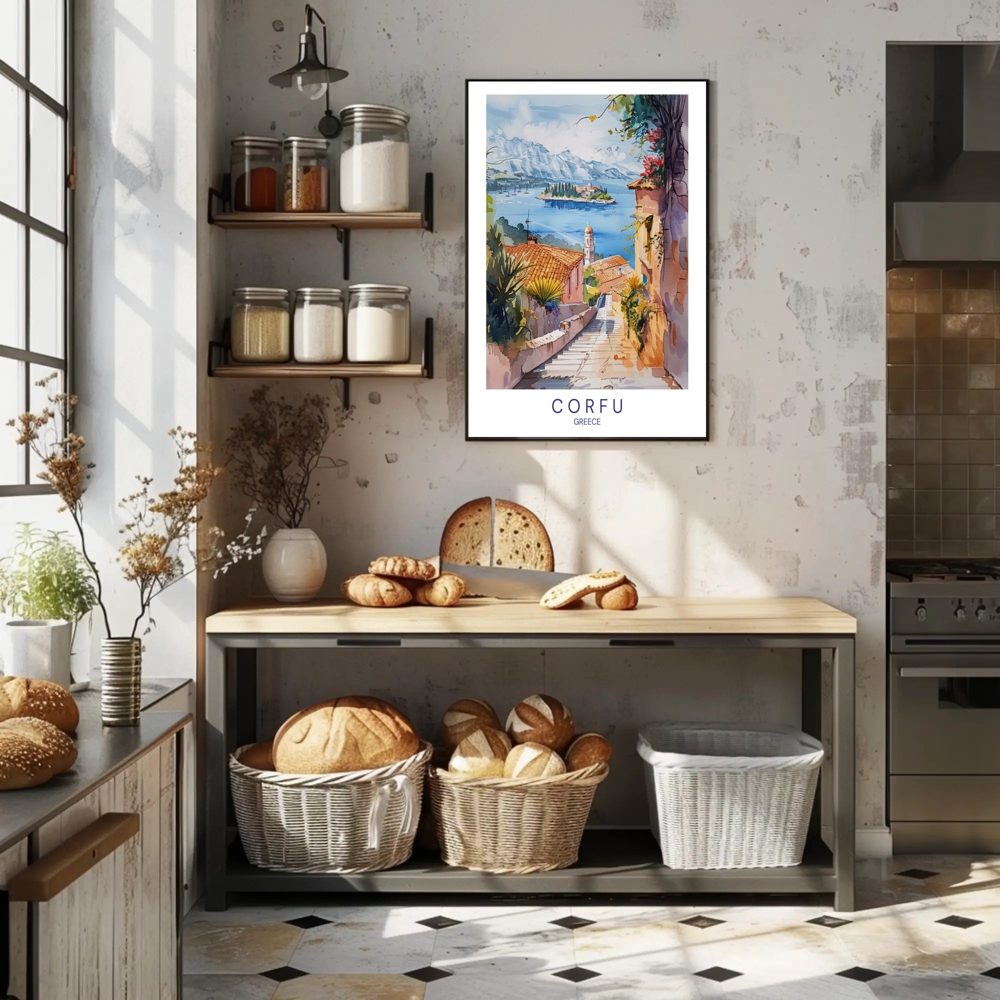 Corfu's Mediterranean Charm: Travel Poster PosterGoat