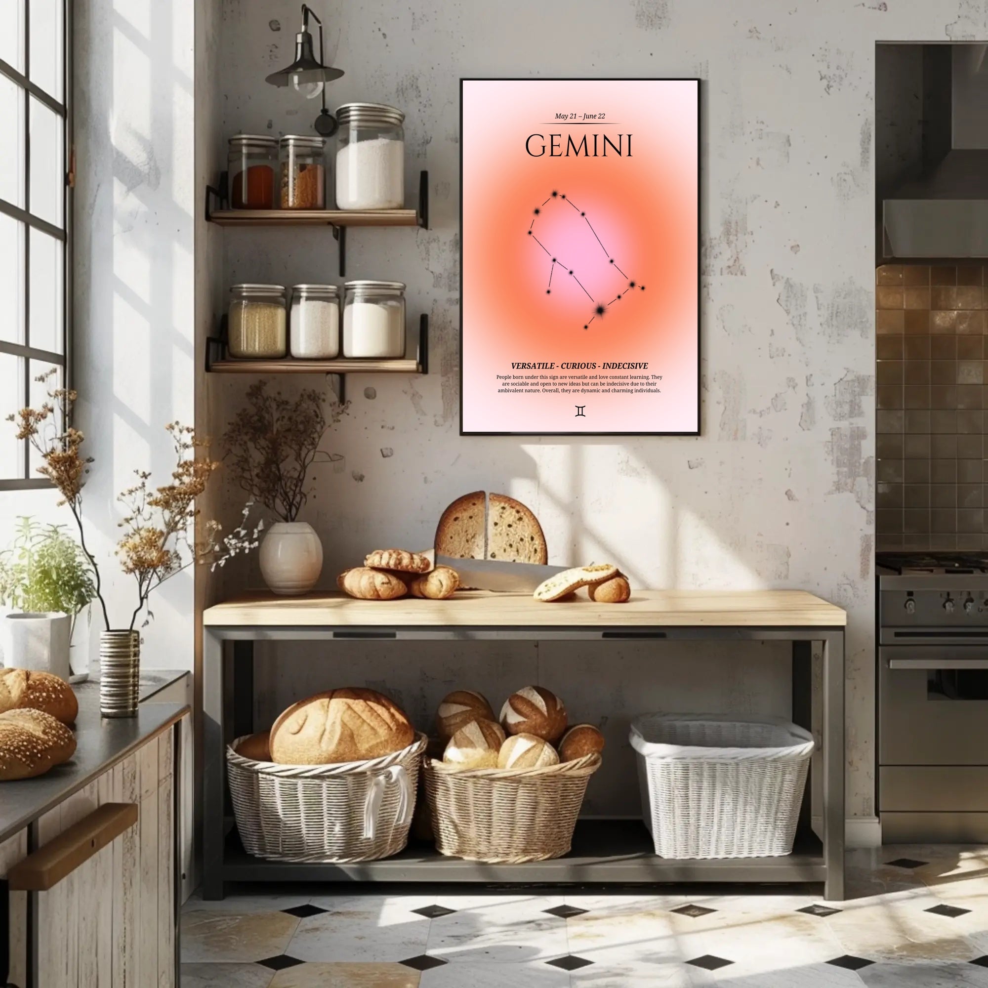 Gemini Zodiac Infographic Poster in Vibrant Modern Design PosterGoat