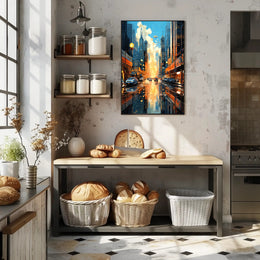 Futuristic Cityscape with Floating Vehicles Sci-Fi Poster