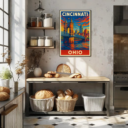Cincinnati Skyline Art Poster