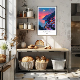 Positano Sunset Dreamscape Travel Poster