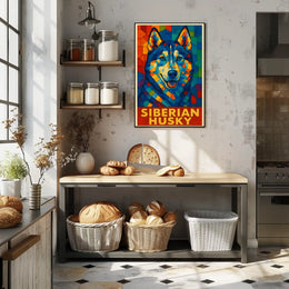 Siberian Husky Mosaic Art Poster
