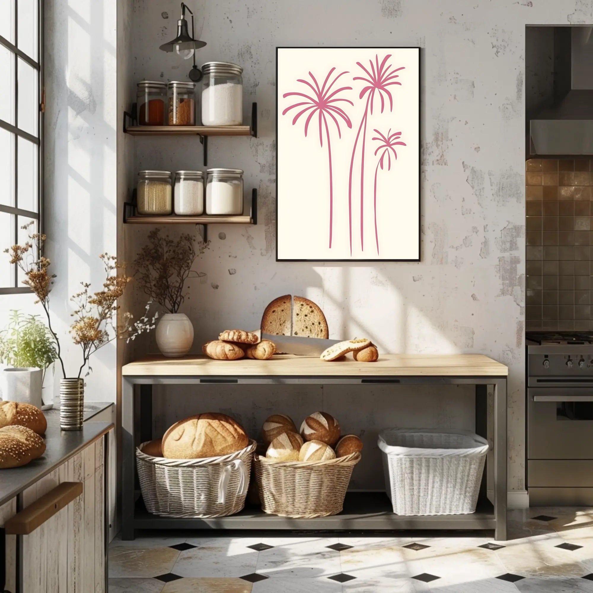 Abstract Palm Trees Minimalist Wall Art Print