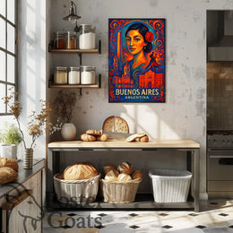 Buenos Aires Tango Art Deco Vintage Travel Poster