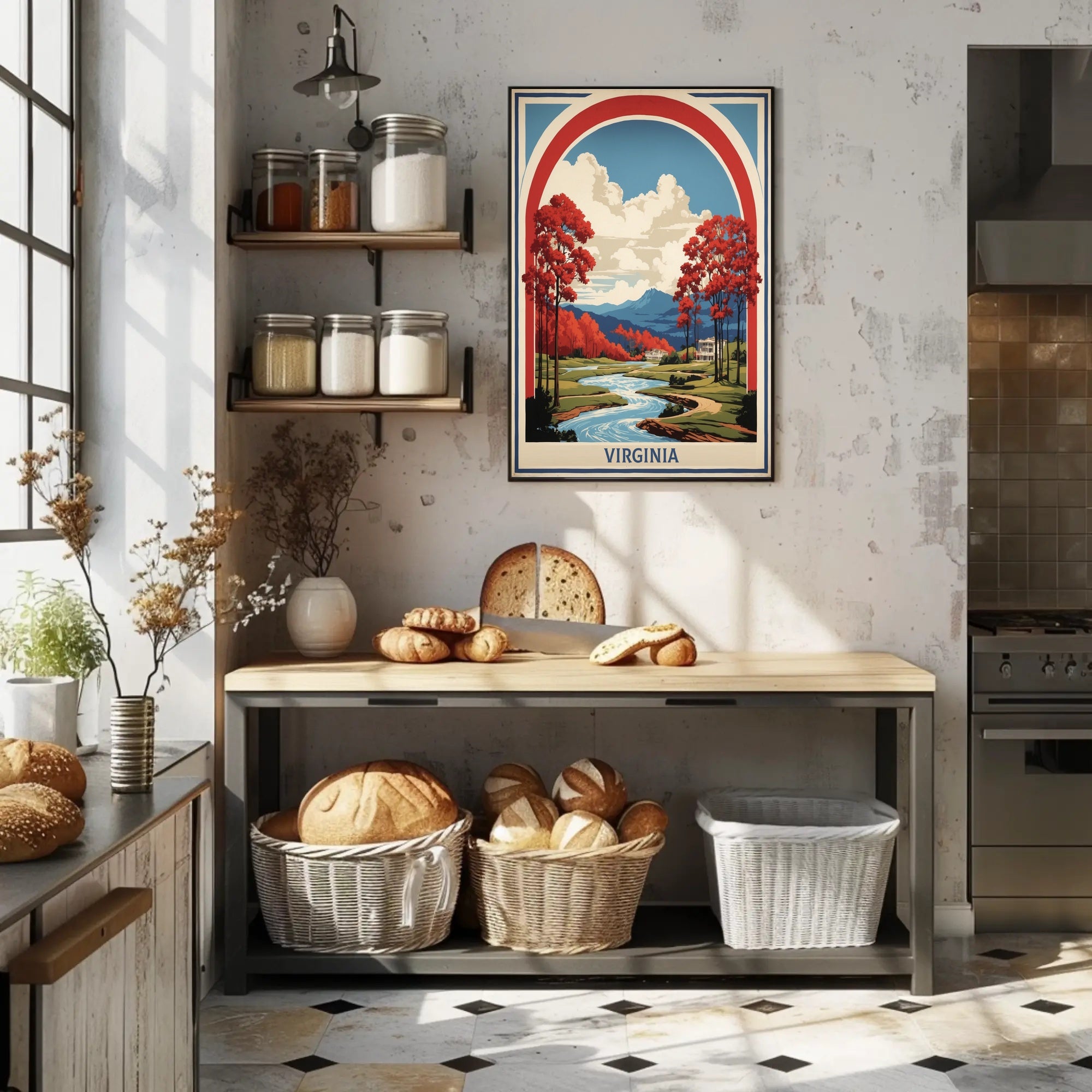 Scenic Virginia Landscape Vintage Art Travel Poster