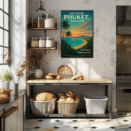 Phuket Travel Poster Vintage Beach Wall Art Print