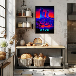 Baku Skyline Azerbaijan Poster PosterGoat