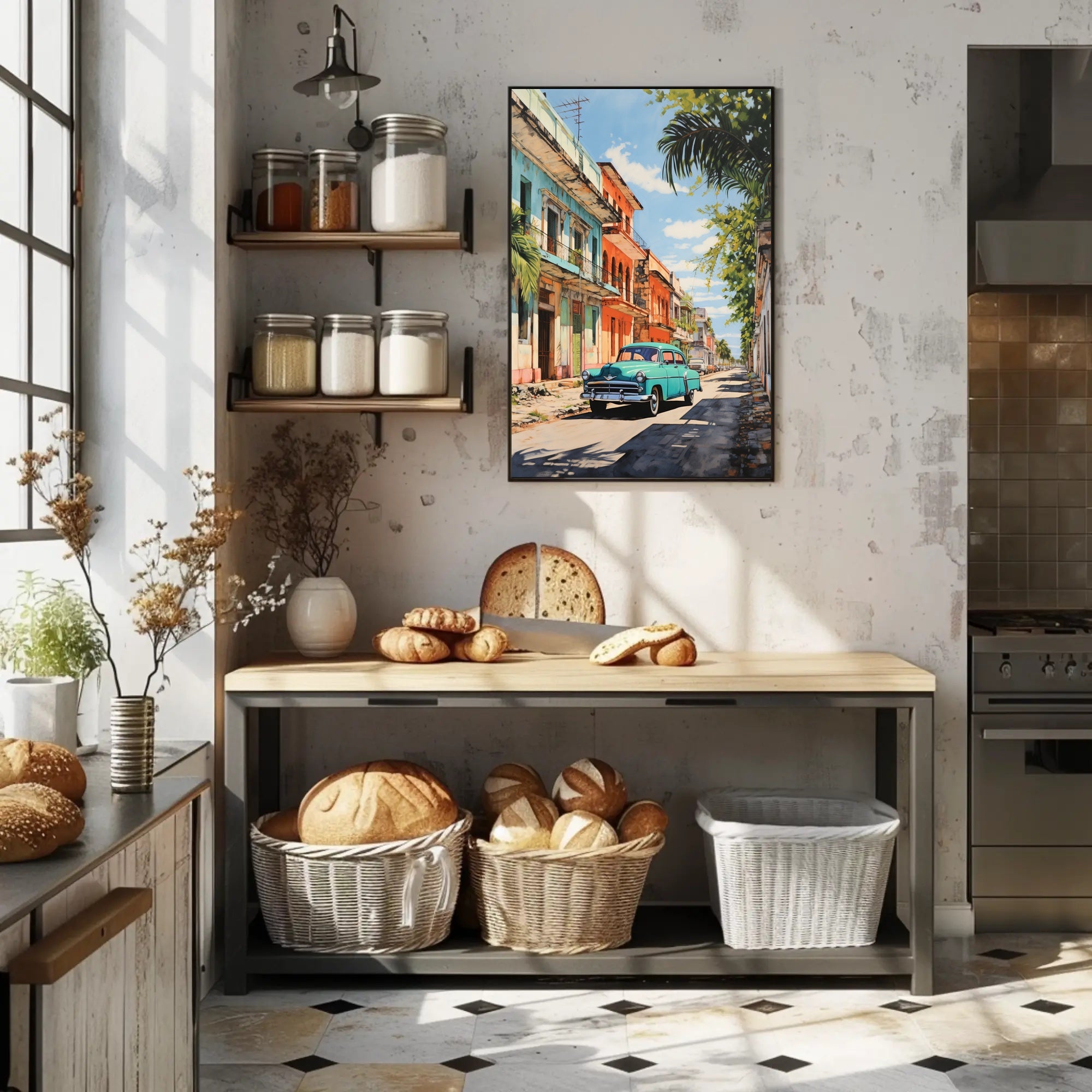 Vintage Vibes On A Sunny Street Vintage Poster