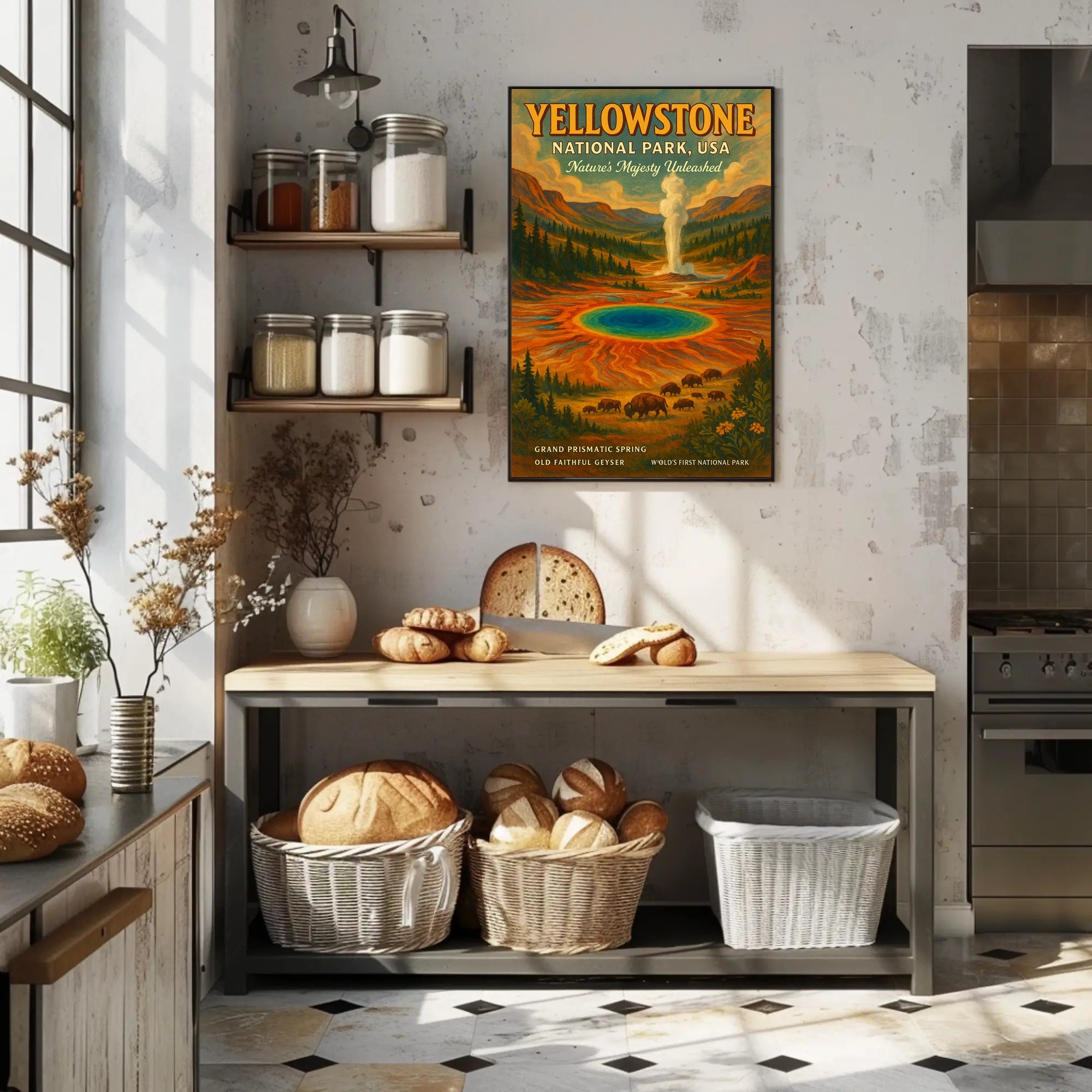 Yellowstone Vintage Travel Poster Wall Art
