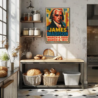 James Madison 4th President of the United States Street Art Mashup Poster