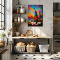 Jersey City Harbor Skyline Urban Realism Collector Poster