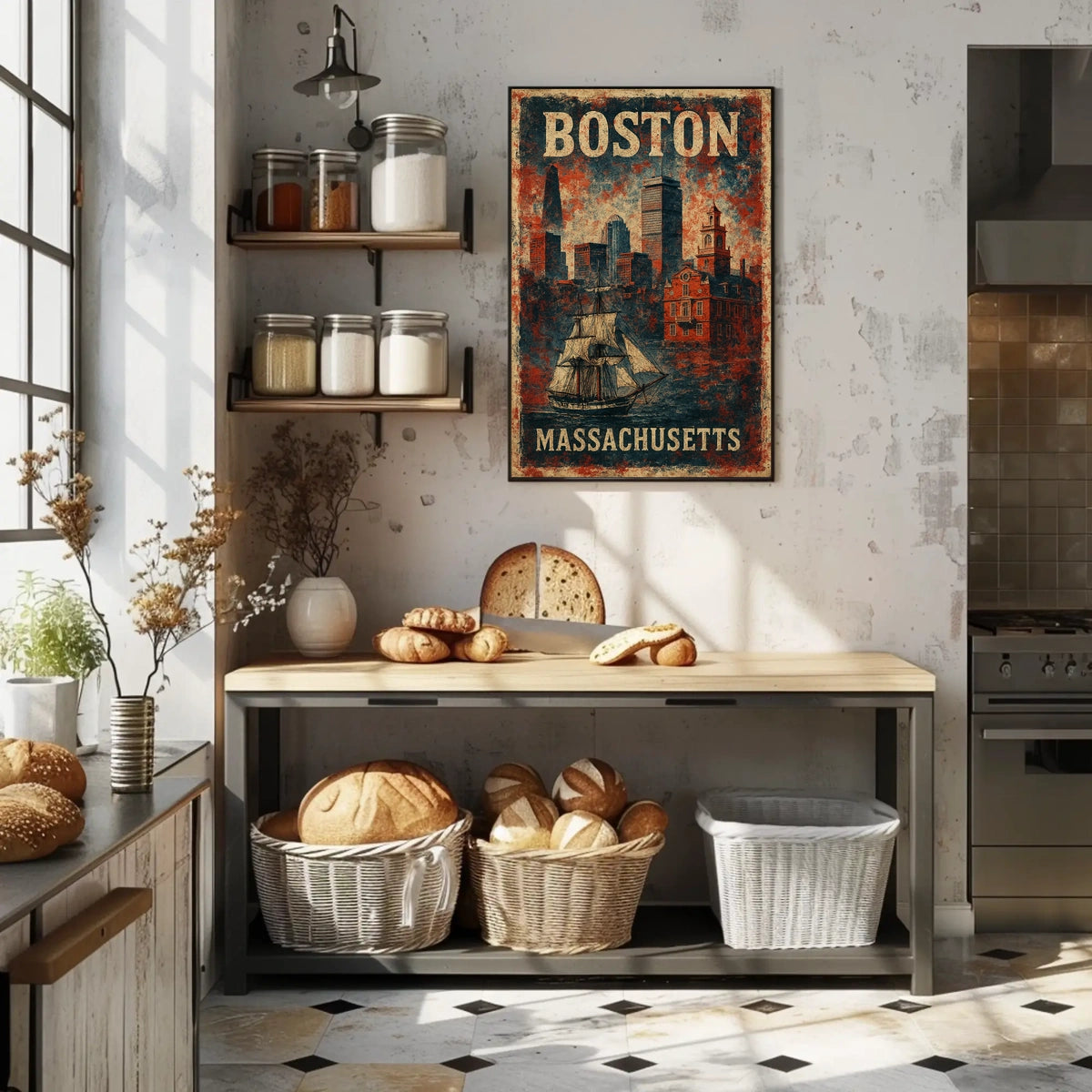 Boston Historic Journey Vintage Poster