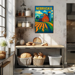 Nebraska Farm Scene Poster