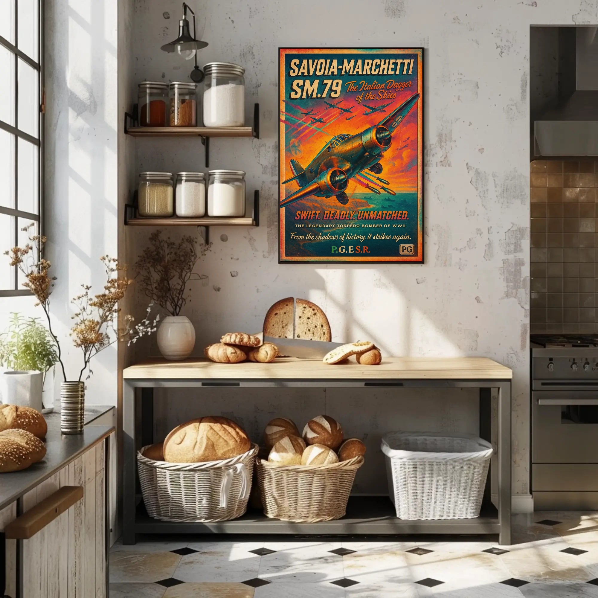 The Italian Dagger: WWII Aircraft Propaganda Poster