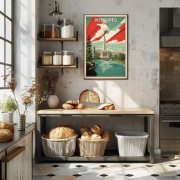 Winnipeg Architectural Scene Vintage Urban Cityscape Poster
