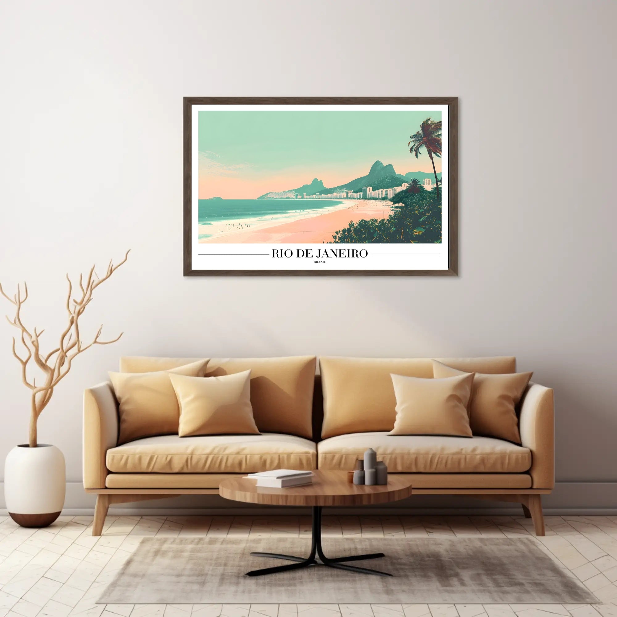 Scenic Rio de Janeiro Vintage Travel Art Poster