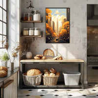 New York Cityscape Illustration Poster Modern Wall Art