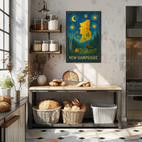 New Hampshire Starry Night Artistic Poster