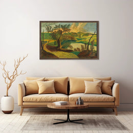 Idyllic European Countryside Landscape: Abstract or Artistic Poster