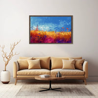 Vibrant Pastoral Landscape Impressionistic Art Poster