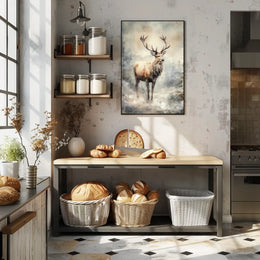 Majestic Elk In Mist Poster