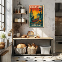 Higgins Lake Sunset Travel Poster