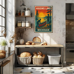 Higgins Lake Sunset Travel Poster