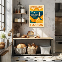 Florida's Vibrant Tribute: Retro Travel Poster