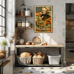Millard Fillmore 13th President of the United States Layered Digital Collage Poster