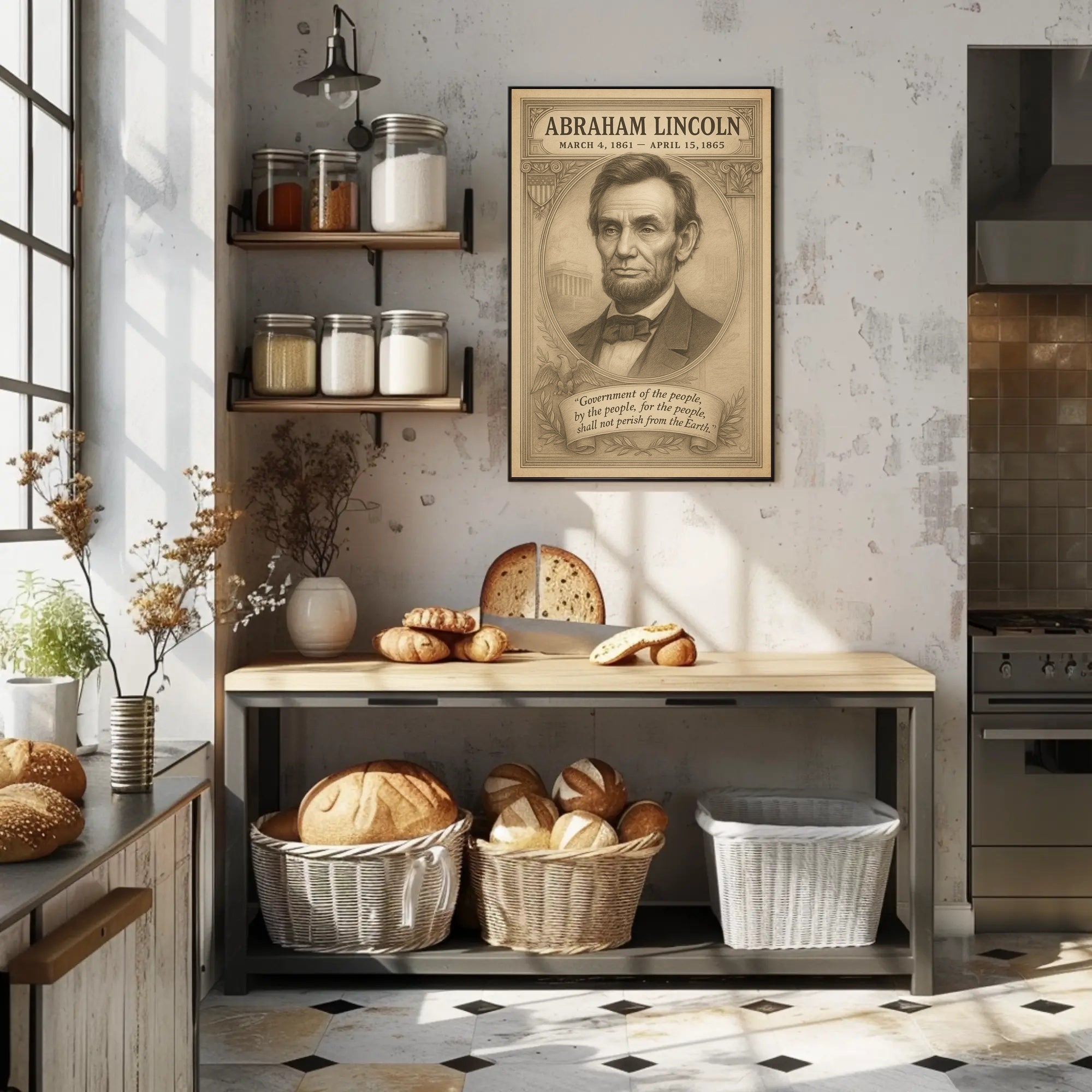 Abraham Lincoln 16th President Sketch Poster Wall Art Decor PosterGoat