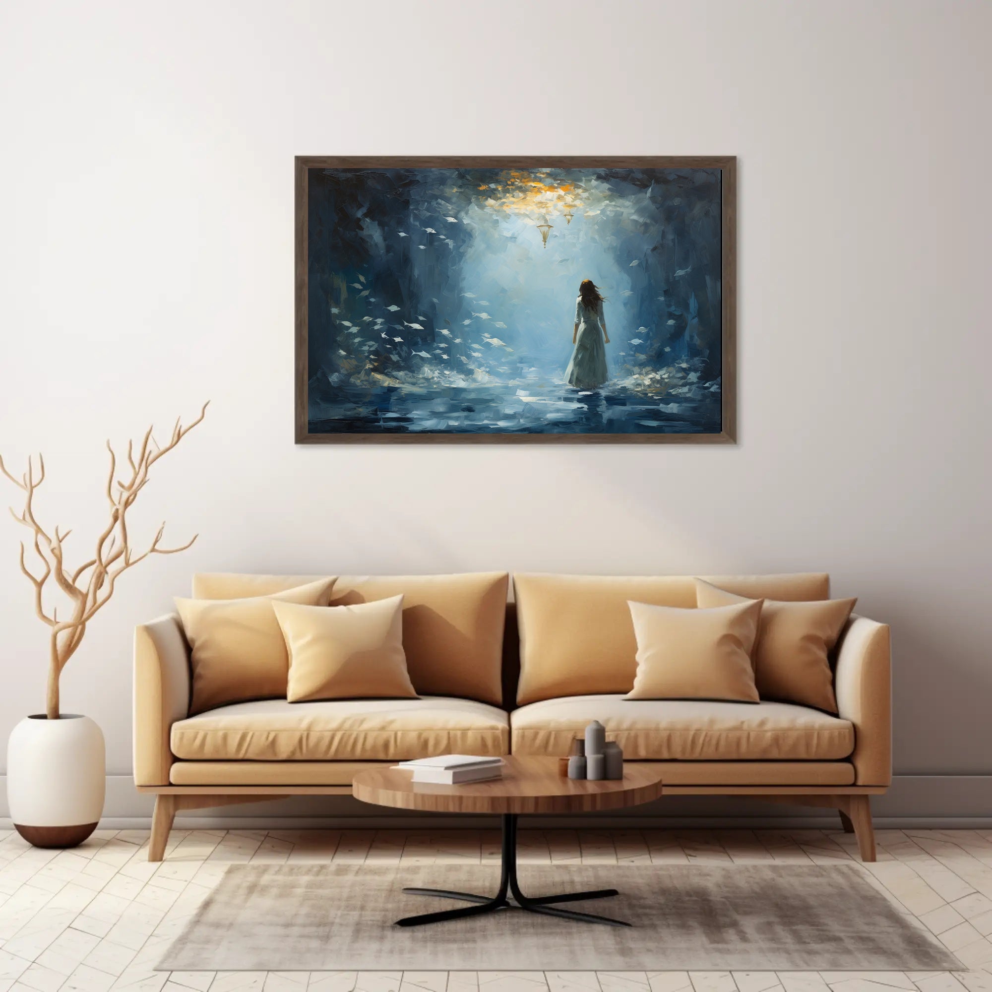 Dreamlike Ethereal Woman in Abstract Artistic Poster